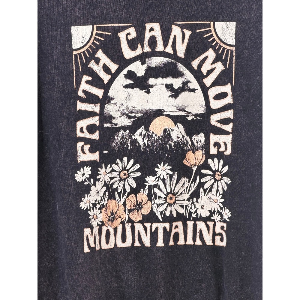 Maurices Boho Faith Can Move Mountains Sweatshirt Womens Large Acid Wash Graphic - Picture 4 of 9